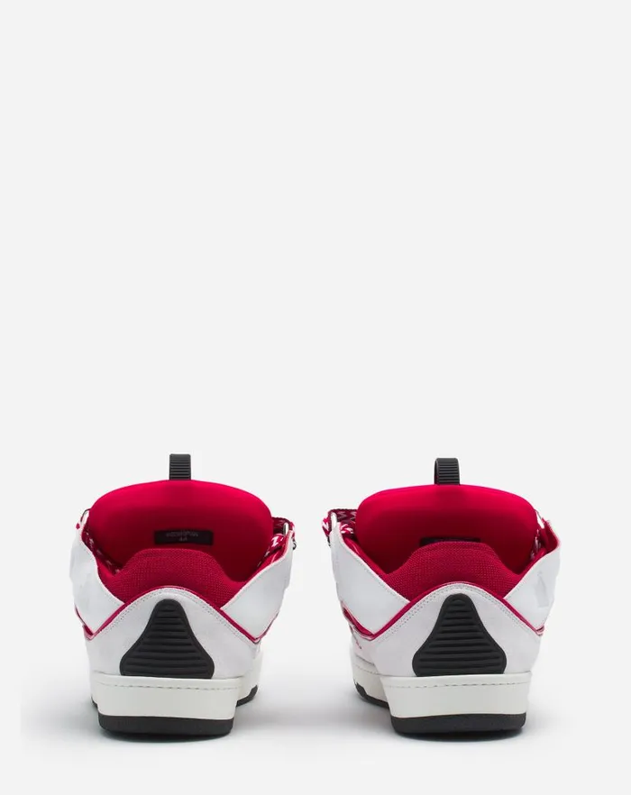 Men Lanvin Sneakers Leather Curb Sneakers Redwhite Men Lanvin Sneakers Leather Curb Sneakers Redwhite
