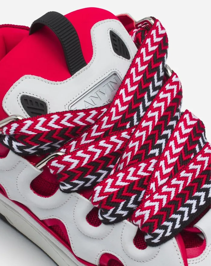 Men Lanvin Sneakers Leather Curb Sneakers Redwhite Men Lanvin Sneakers Leather Curb Sneakers Redwhite