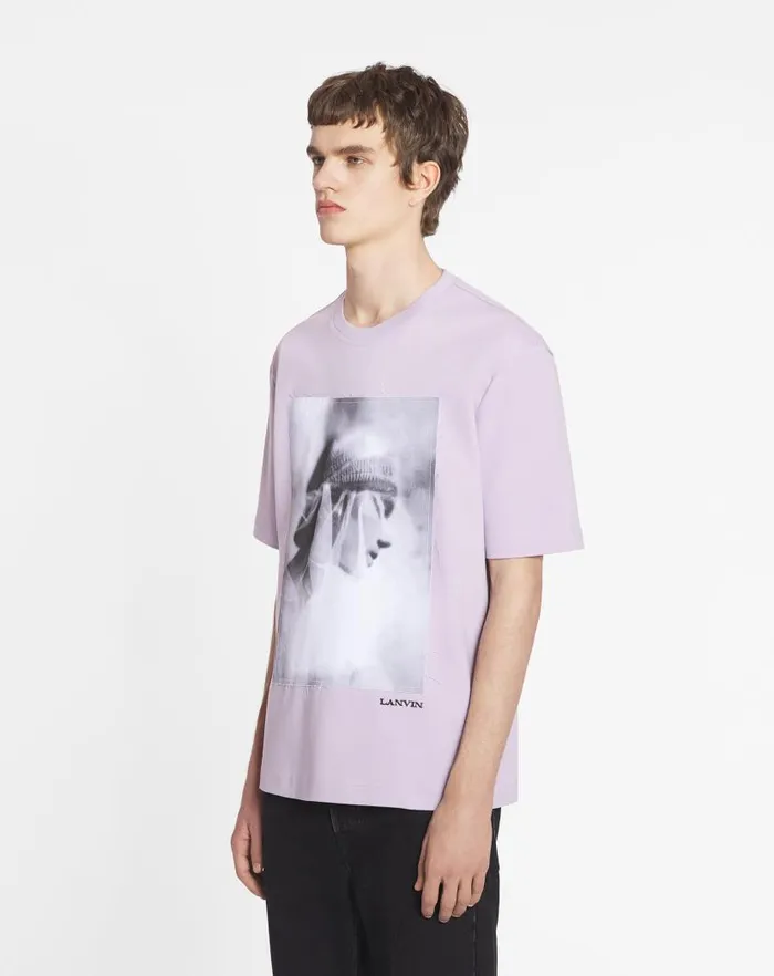 Men Lanvin Tshirts and Polos Classic Tshirt With An Archives Print Wisteria Men Lanvin Tshirts and Polos Classic Tshirt With An Archives Print Wisteria