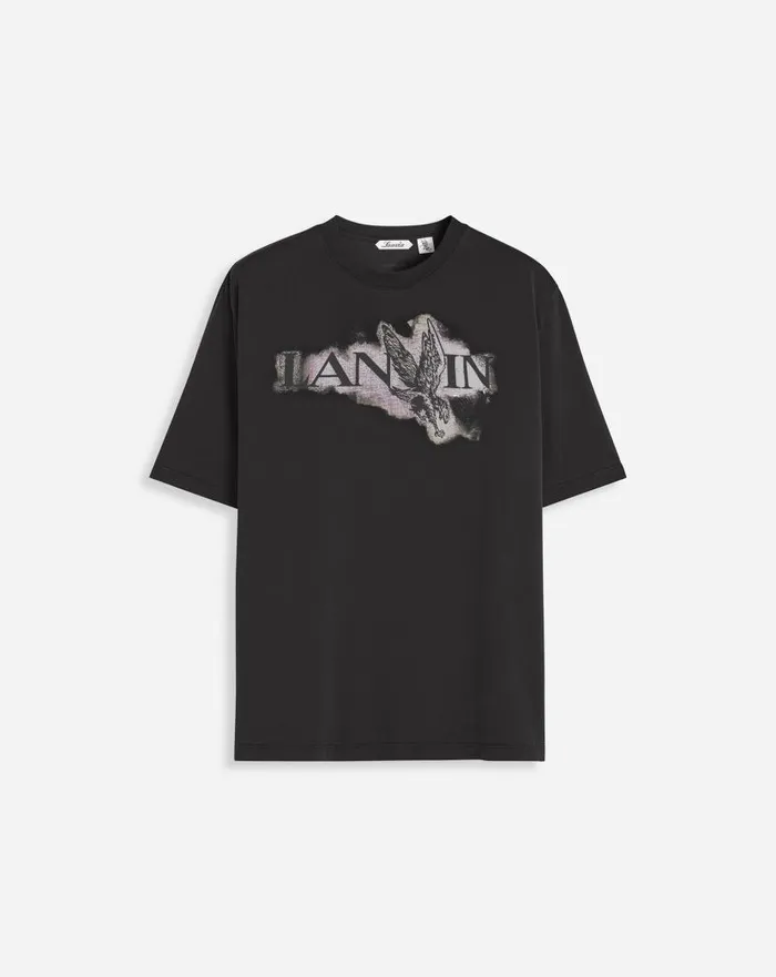 Men Lanvin Tshirts and Polos Lanvin X Future Classic Eagle Print Tshirt Black