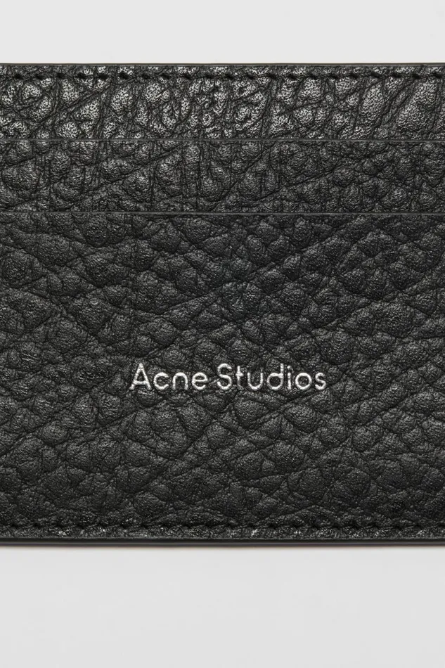 Men Leather Card Holder Black Acne Studios Small Leather Goods