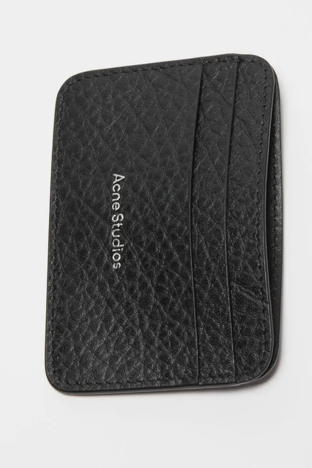 Men Leather Card Holder Black Acne Studios Small Leather Goods