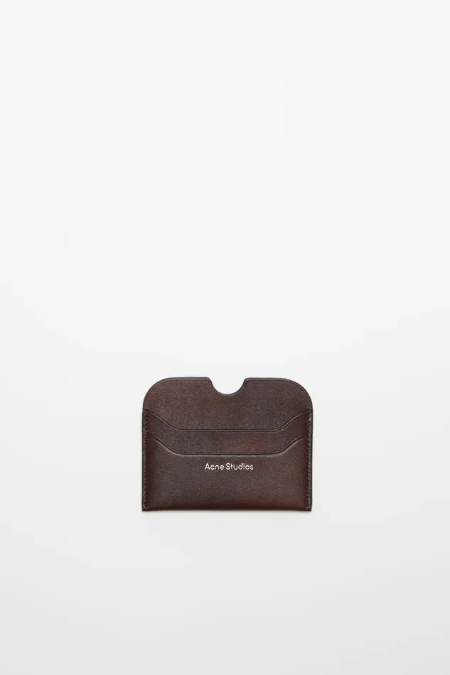 Men Leather Card Holder Dark Brown Acne Studios Small Leather Goods