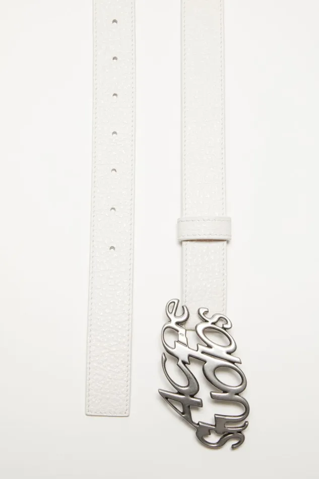Men Logo Buckle Belt White Acne Studios Belts