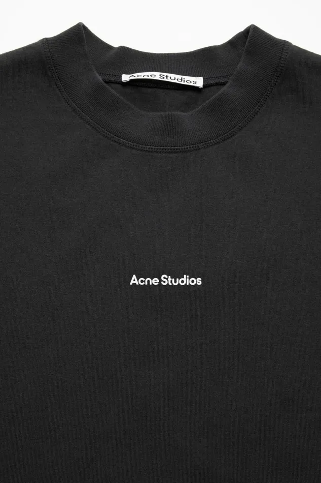 Men Logo Tshirt Black Acne Studios Tshirts
