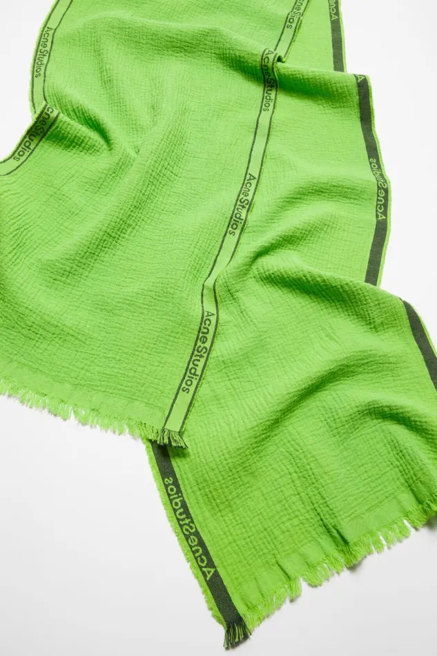 Men Logo Tape Scarf Green Acne Studios Scarves