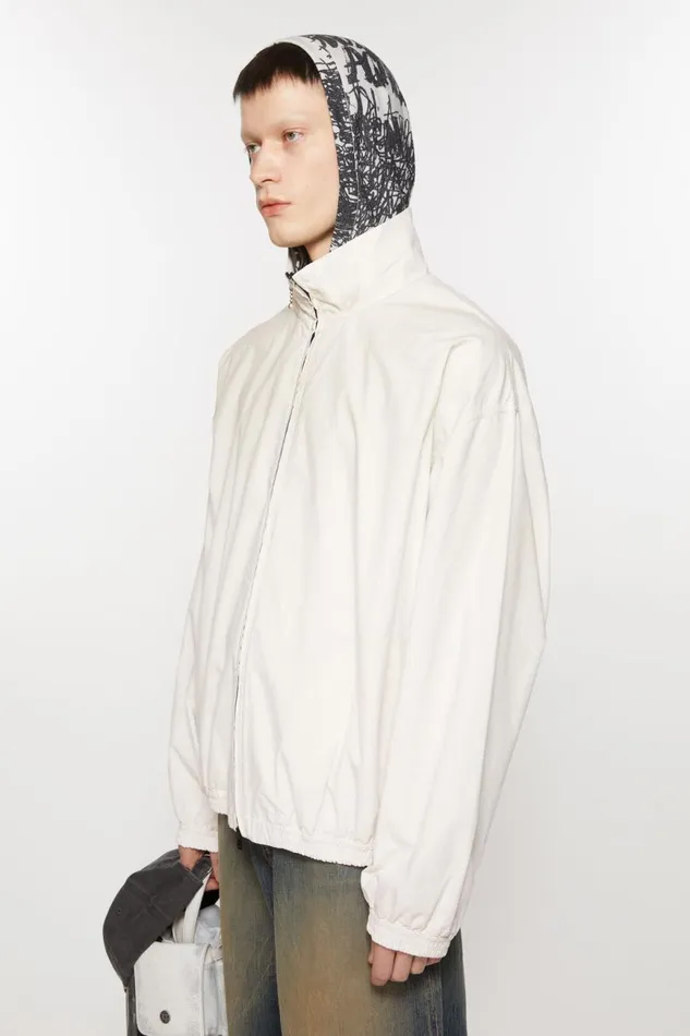 Men Logo Zipper Jacket Dusty White Acne Studios Outerwear