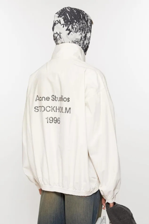 Men Logo Zipper Jacket Dusty White Acne Studios Outerwear