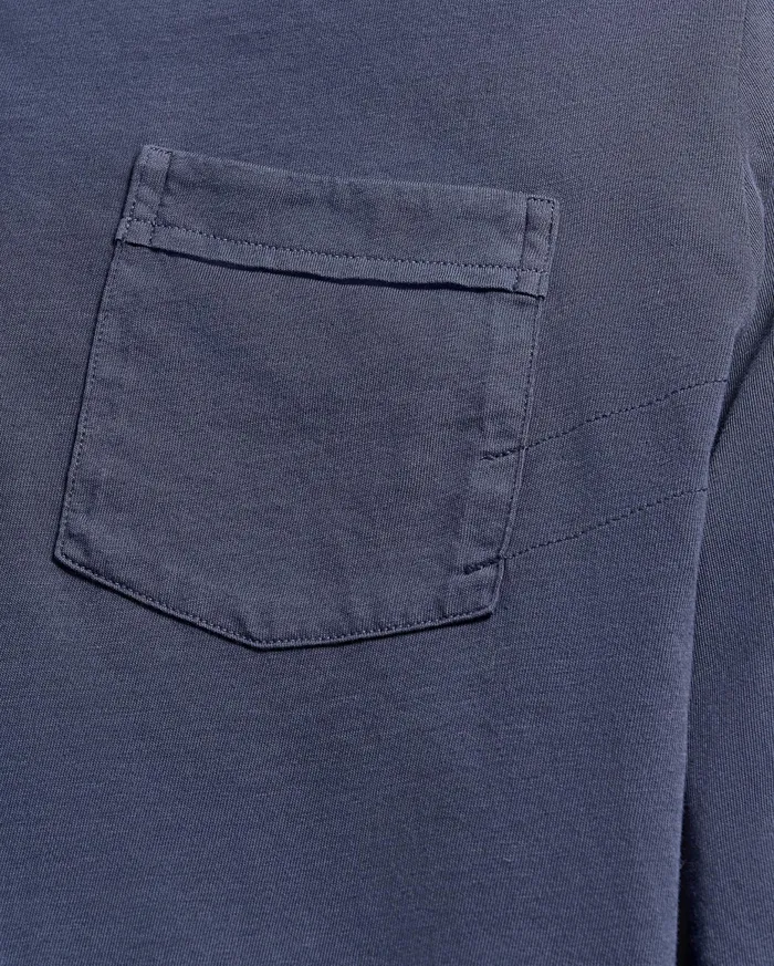 Men Long Sleeve Pensacola Polo Navy Billy Reid Polos Tees and Henleys