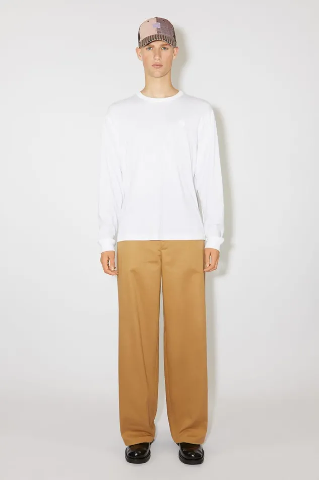 Men Long Sleeve Tshirt Regular Fit Optic White Acne Studios Tshirts