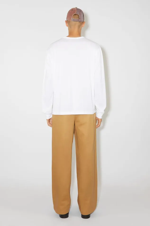 Men Long Sleeve Tshirt Regular Fit Optic White Acne Studios Tshirts