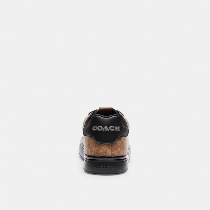 Men Lowline Low Top Sneaker In Signature Canvas Tanblack Coach Sneakers