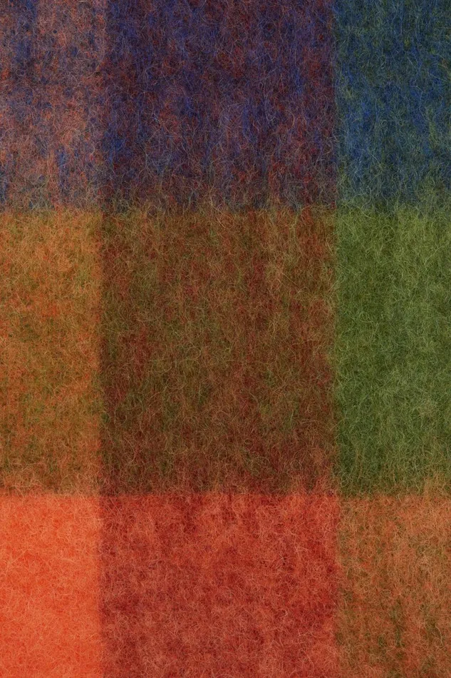 Men Mohair Checked Scarf Orangegreen Acne Studios Scarves