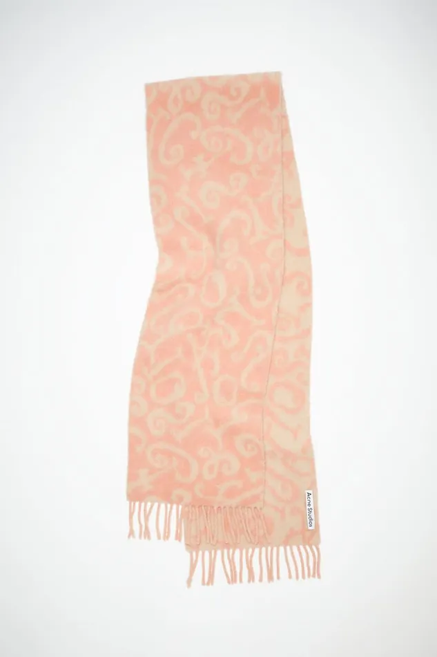 Men Monogram Jacquard Scarf Pinklight Pink Acne Studios Scarves