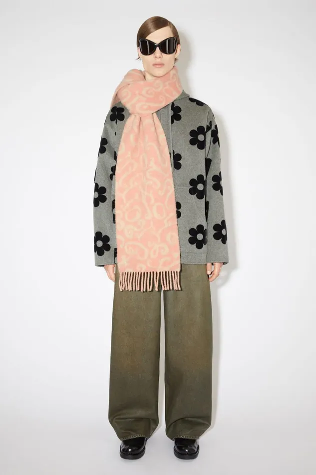 Men Monogram Jacquard Scarf Pinklight Pink Acne Studios Scarves