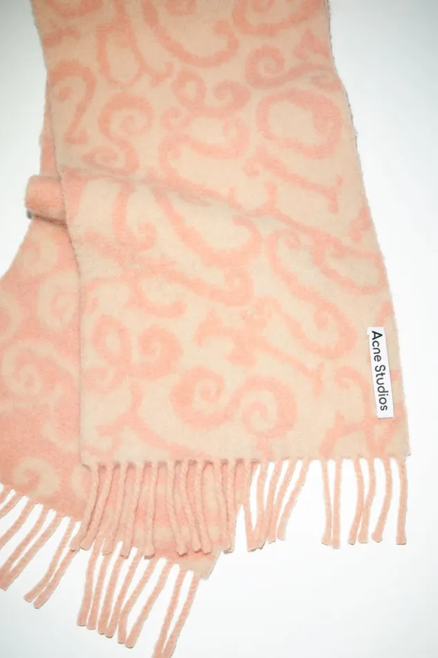 Men Monogram Jacquard Scarf Pinklight Pink Acne Studios Scarves