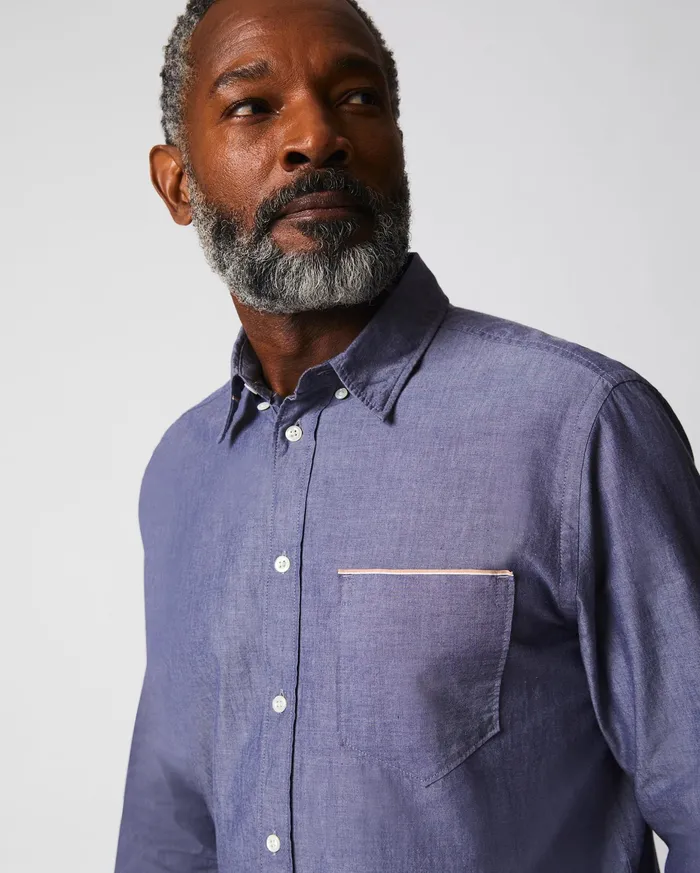 Men Msl 1Pocket Shirt Blue Billy Reid Shirting