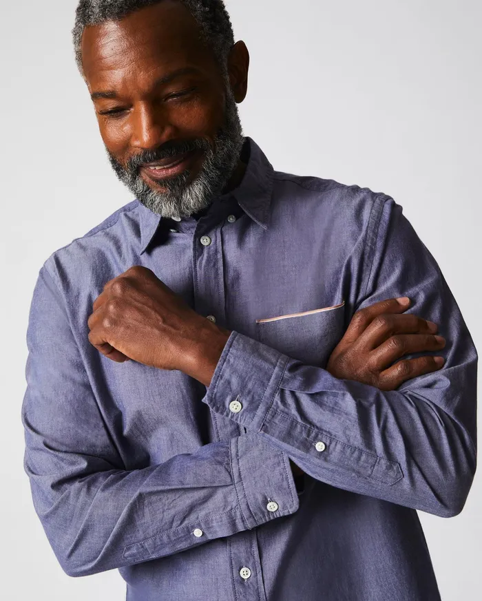 Men Msl 1Pocket Shirt Blue Billy Reid Shirting