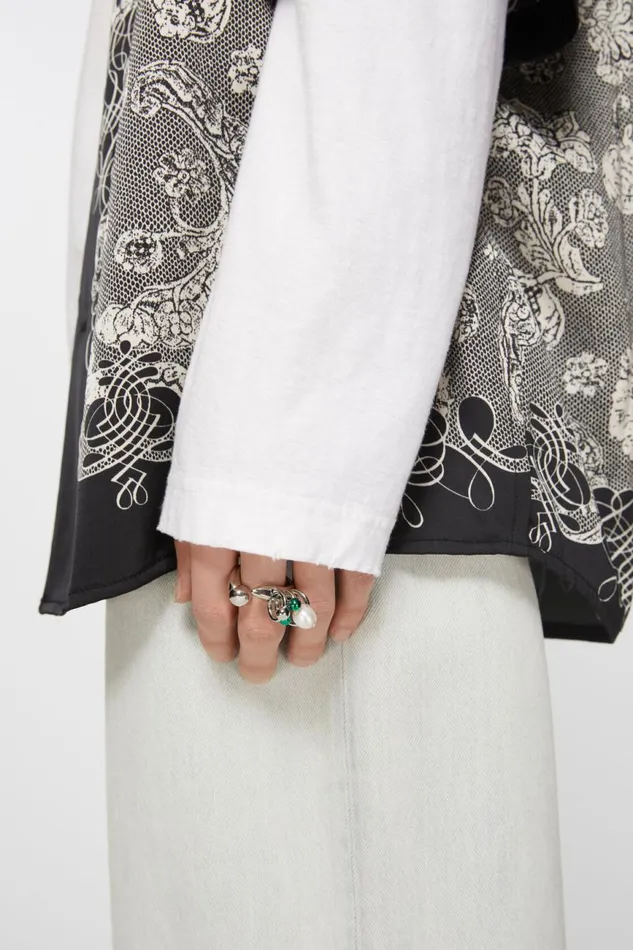 Men Multi Charm Ring Silvergreen Acne Studios Jewellery