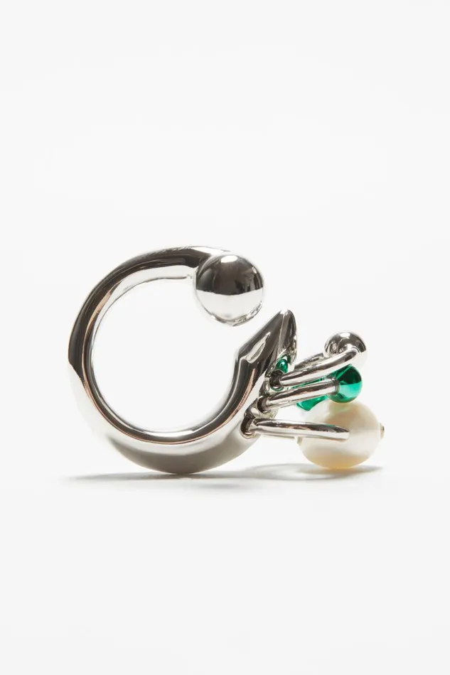 Men Multi Charm Ring Silvergreen Acne Studios Jewellery