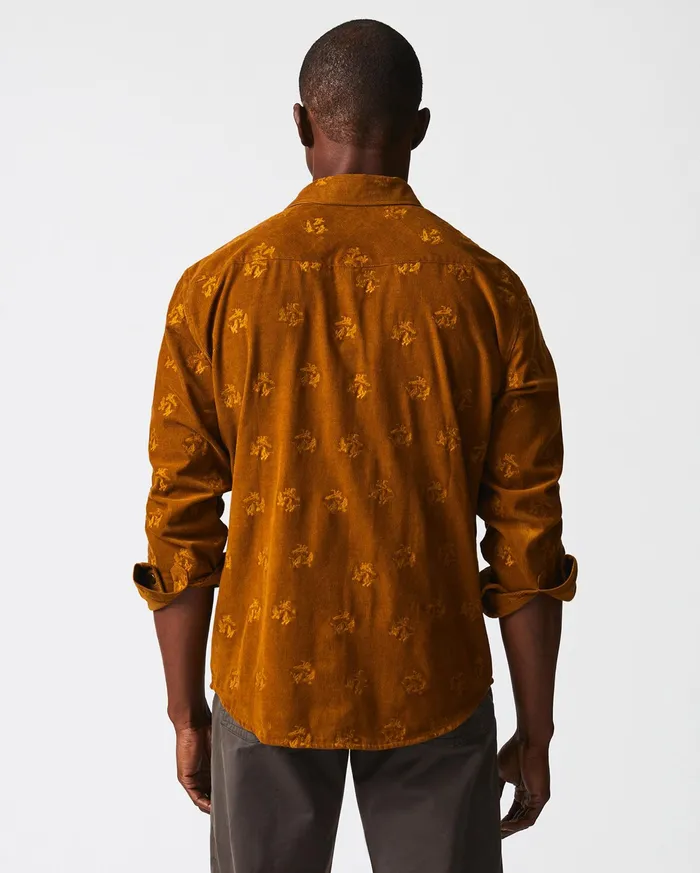 Men Pelican Cord Western Snap Front Shirt Billy039s Brown Billy Reid Shirting