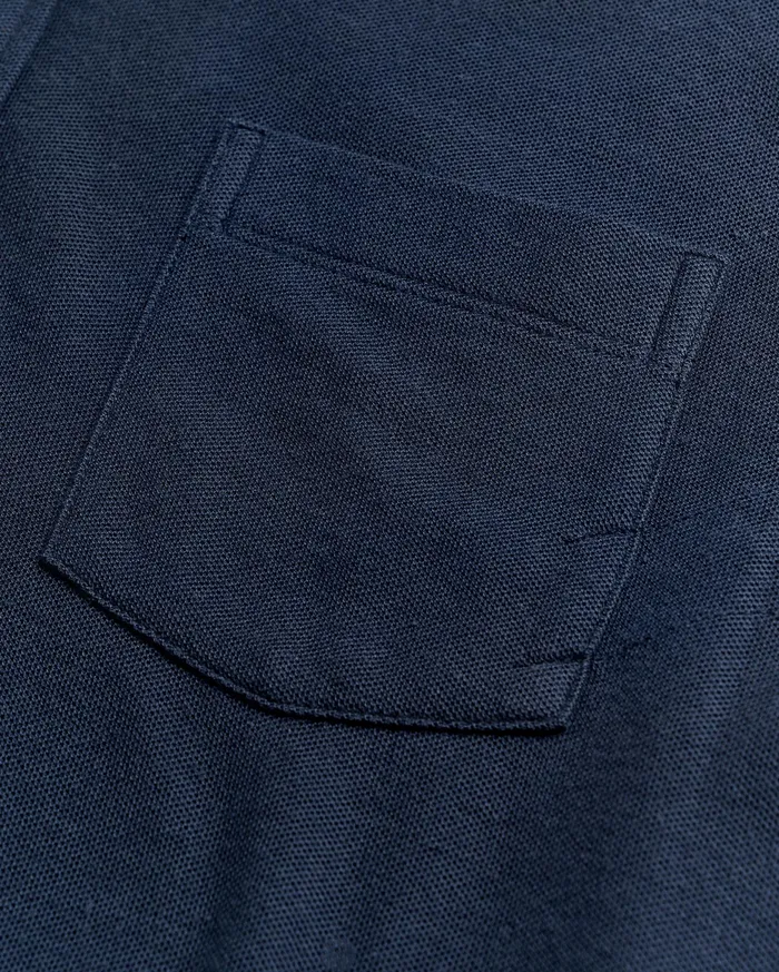 Men Pique Pensacola Polo Carbon Blue Billy Reid Polos Tees and Henleys
