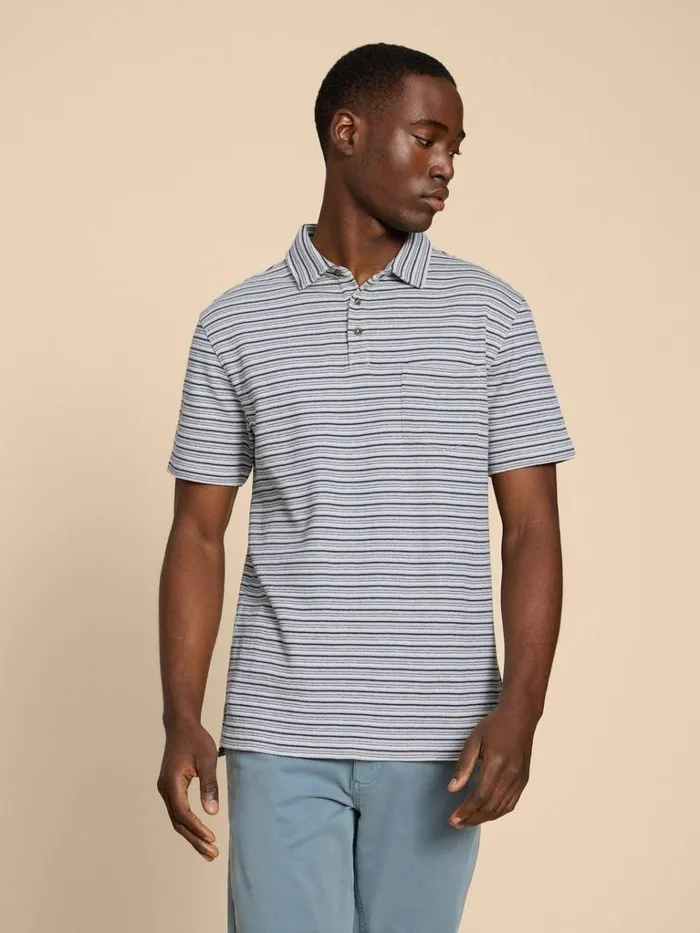 Men POLO SHIRTS White Stuff Grange Stripe Polo White Multi Men POLO SHIRTS White Stuff Grange Stripe Polo White Multi