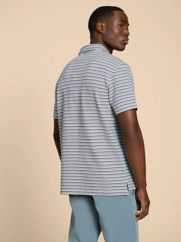 Men POLO SHIRTS White Stuff Grange Stripe Polo White Multi Men POLO SHIRTS White Stuff Grange Stripe Polo White Multi