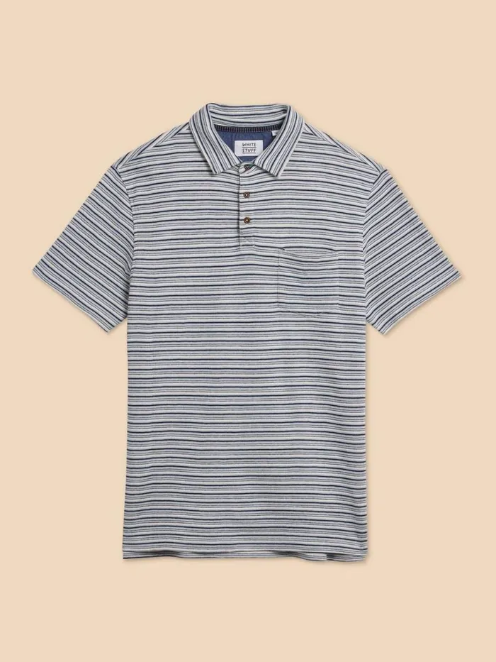 Men POLO SHIRTS White Stuff Grange Stripe Polo White Multi Men POLO SHIRTS White Stuff Grange Stripe Polo White Multi