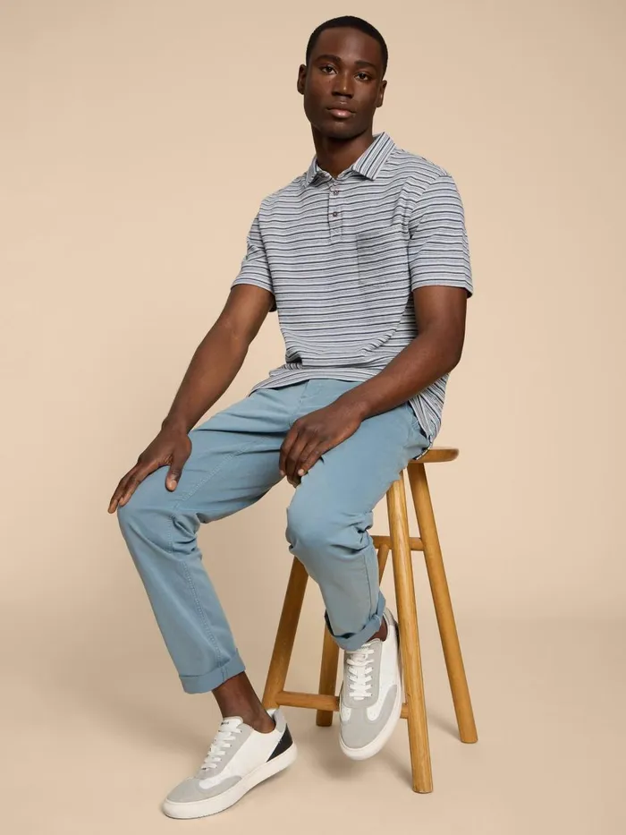 Men POLO SHIRTS White Stuff Grange Stripe Polo White Multi Men POLO SHIRTS White Stuff Grange Stripe Polo White Multi