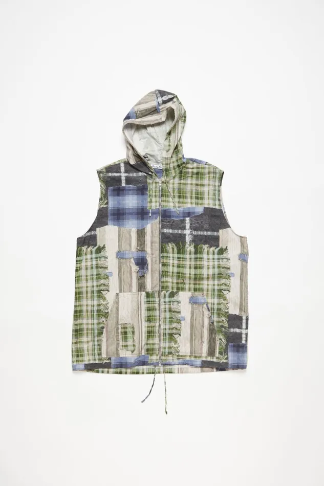 Men Print Hooded Jacket Green Multi Acne Studios Shirts