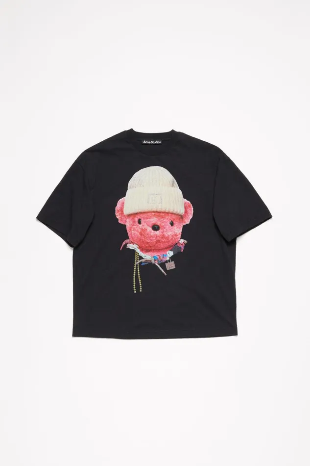 Men Printed Tshirt 8211 Relaxed Fit Black Acne Studios Tshirts