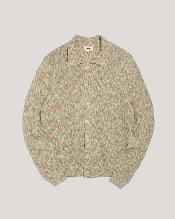 Men Rat Pack Cardigan Multi YMC Knitwear