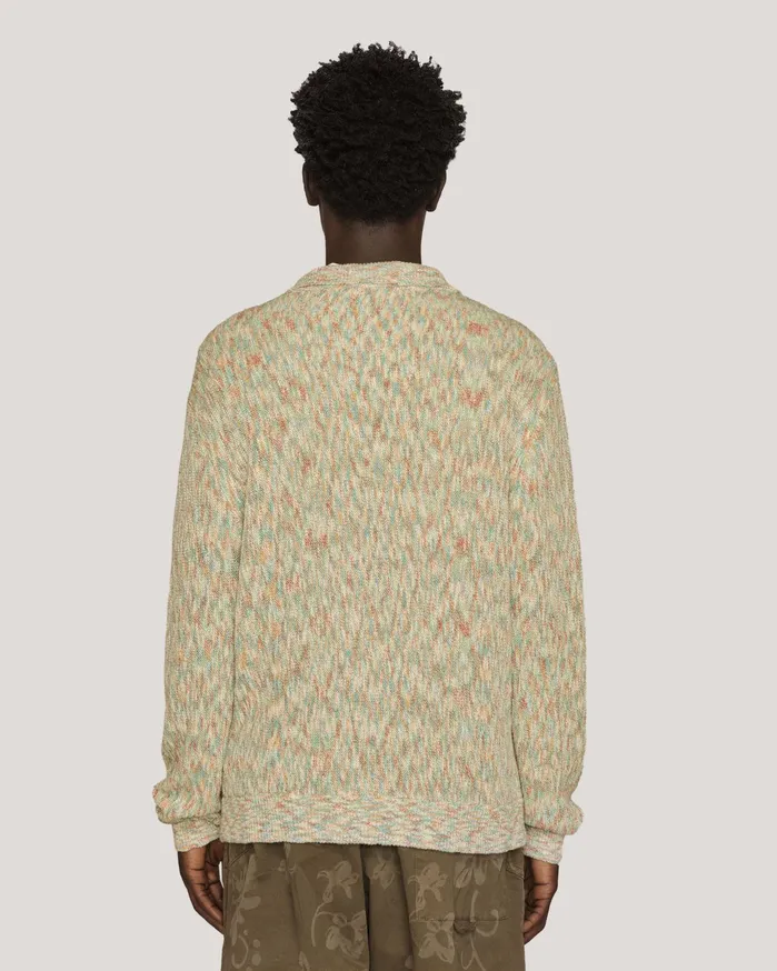 Men Rat Pack Cardigan Multi YMC Knitwear