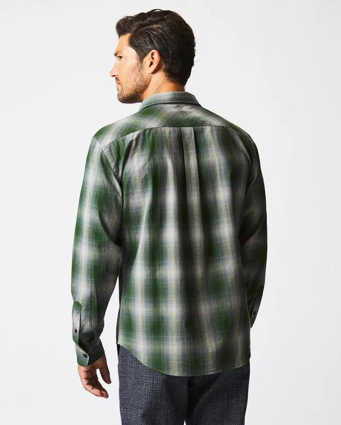 Men Shadow Plaid Tuscumbia Shirt Greengrey Billy Reid Shirting