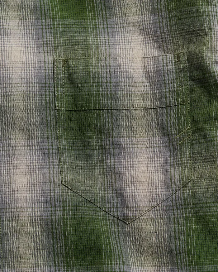 Men Shadow Plaid Tuscumbia Shirt Greengrey Billy Reid Shirting