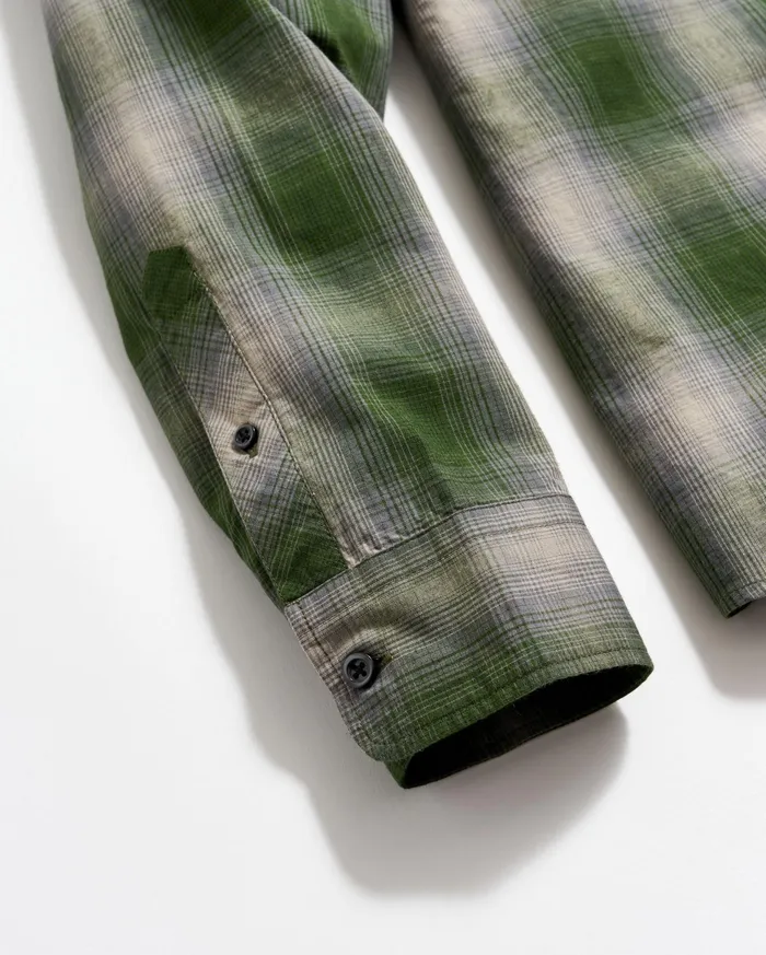 Men Shadow Plaid Tuscumbia Shirt Greengrey Billy Reid Shirting