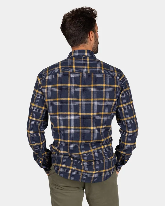 Men Shirts NZA New Zealand Auckland Blue And Yellow Checkered Flannel Shirt 8211 Tin Blue Men Shirts NZA New Zealand Auckland Blue And Yellow Checkered Flannel Shirt 8211 Tin Blue
