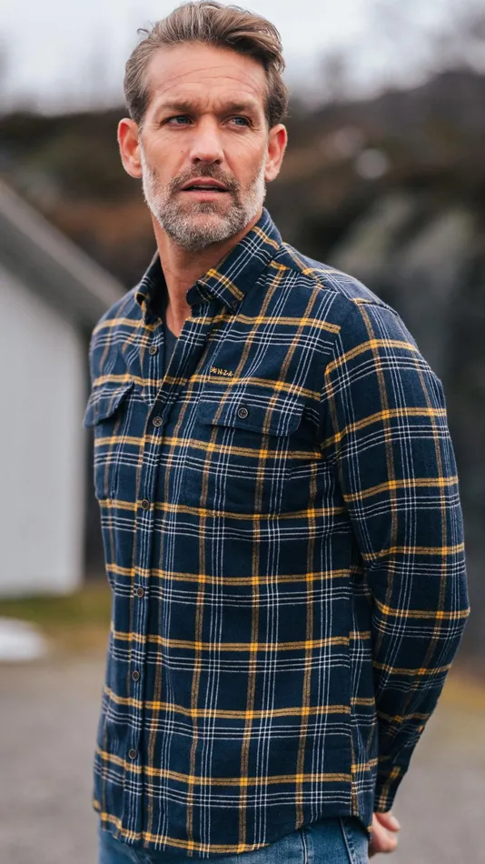 Men Shirts NZA New Zealand Auckland Blue And Yellow Checkered Flannel Shirt 8211 Tin Blue Men Shirts NZA New Zealand Auckland Blue And Yellow Checkered Flannel Shirt 8211 Tin Blue