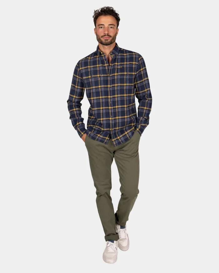 Men Shirts NZA New Zealand Auckland Blue And Yellow Checkered Flannel Shirt 8211 Tin Blue Men Shirts NZA New Zealand Auckland Blue And Yellow Checkered Flannel Shirt 8211 Tin Blue