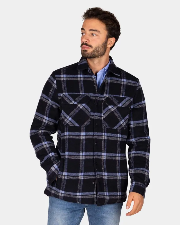 Men Shirts NZA New Zealand Auckland Dark Blue Quilted Shirt 8211 Winter Navy