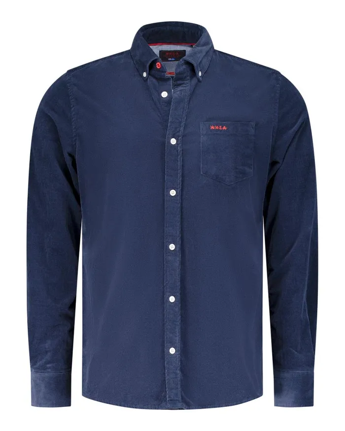 Men Shirts NZA New Zealand Auckland Dark Blue Stretch Cotton Shirt 8211 Winter Navy
