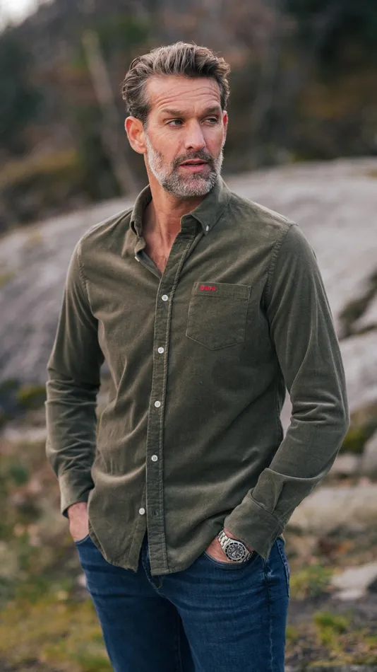 Men Shirts NZA New Zealand Auckland Dark Green Corduroy Shirt 8211 Gravel Green Men Shirts NZA New Zealand Auckland Dark Green Corduroy Shirt 8211 Gravel Green