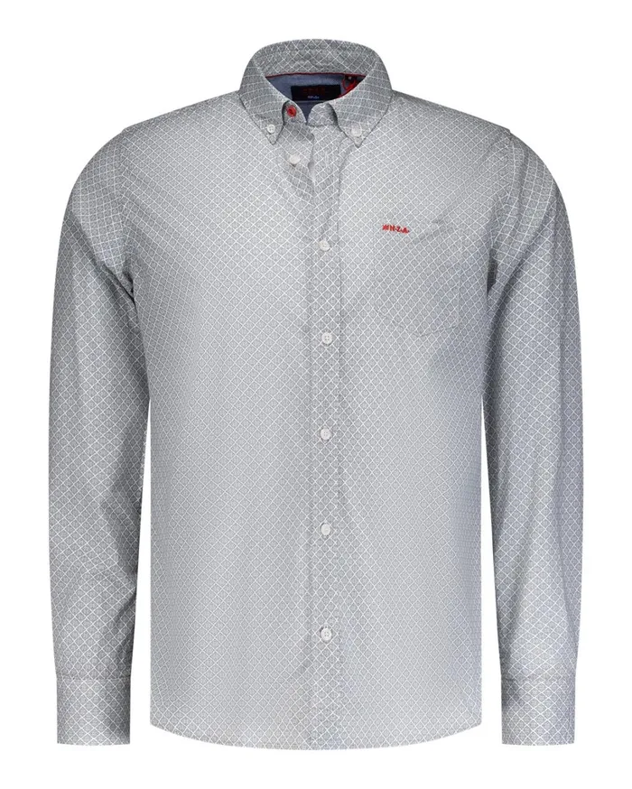 Men Shirts NZA New Zealand Auckland Light Gray Shirt With Polka Dot Print 8211 Off White