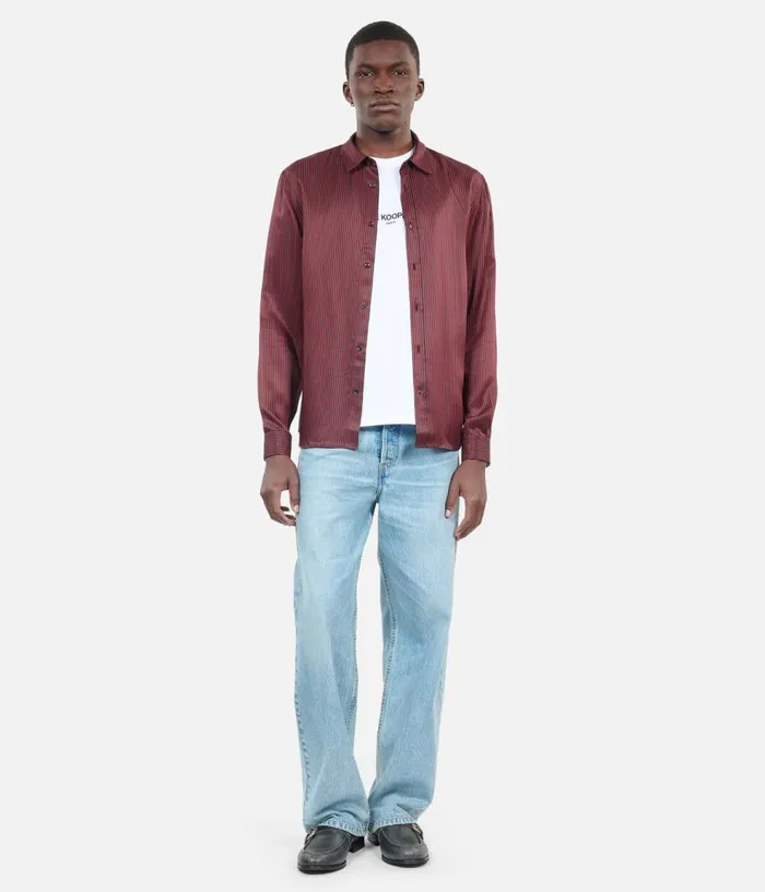 Men Shirts THE KOOPLES Black And Red Striped Shirt