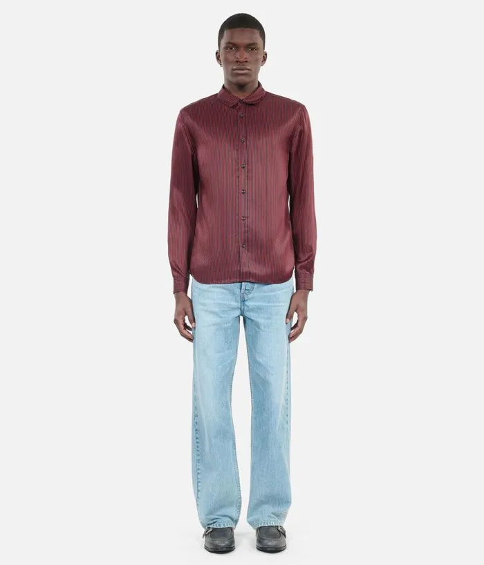 Men Shirts THE KOOPLES Black And Red Striped Shirt Men Shirts THE KOOPLES Black And Red Striped Shirt