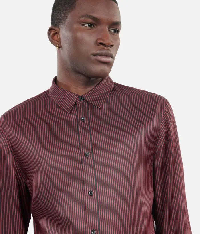 Men Shirts THE KOOPLES Black And Red Striped Shirt Men Shirts THE KOOPLES Black And Red Striped Shirt