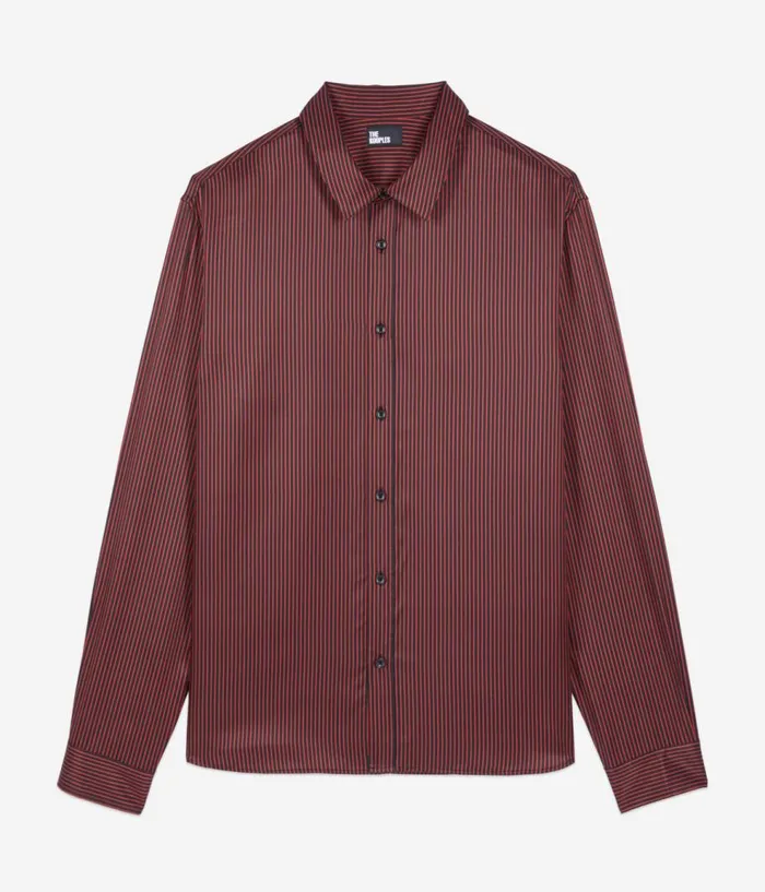 Men Shirts THE KOOPLES Black And Red Striped Shirt Men Shirts THE KOOPLES Black And Red Striped Shirt
