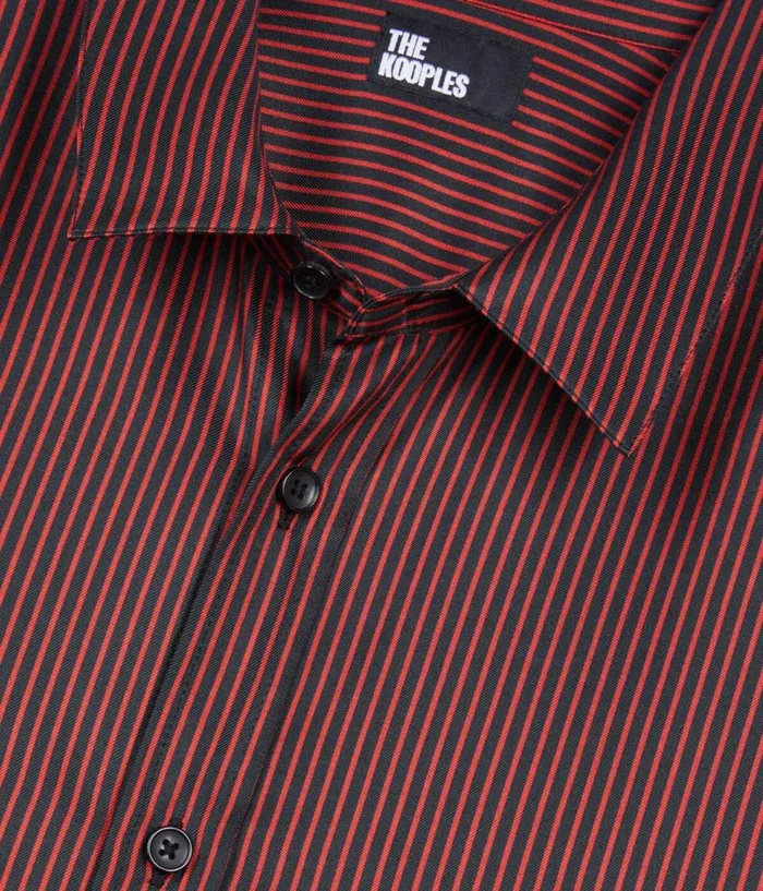 Men Shirts THE KOOPLES Black And Red Striped Shirt Men Shirts THE KOOPLES Black And Red Striped Shirt