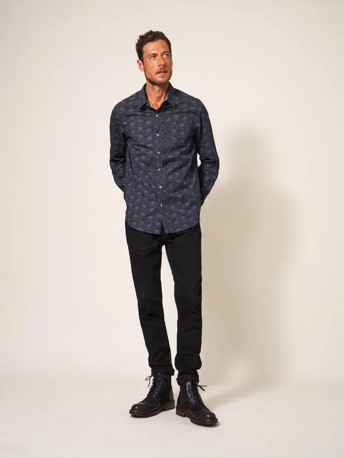 Men SHIRTS White Stuff Duck Printed Shirt Dark Navy Men SHIRTS White Stuff Duck Printed Shirt Dark Navy